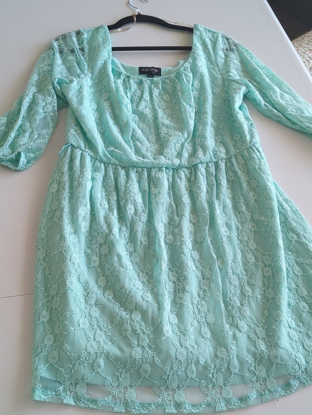 Love Reign Mint Lace Scoop-Neck Dress